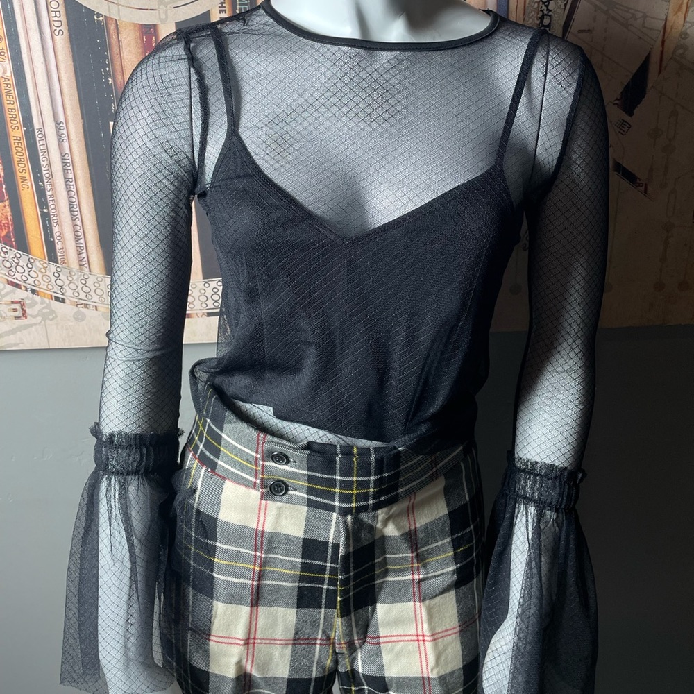 Forever 21 Mesh Bell Sleeve Top